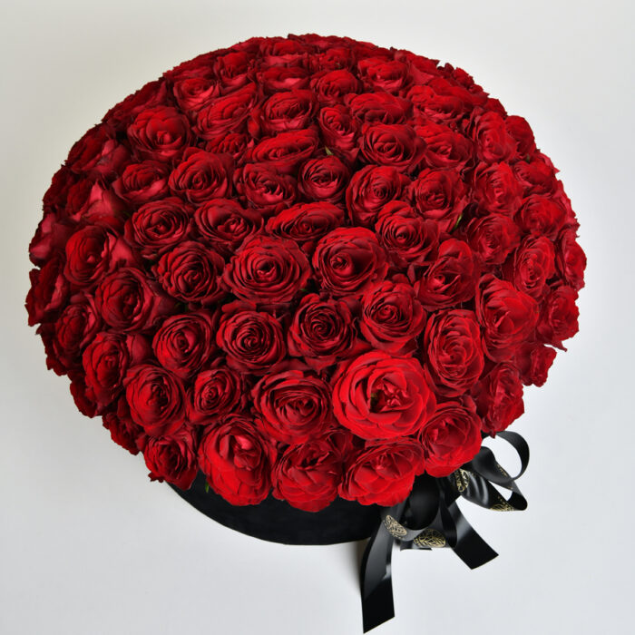 101 ruža okruglom box-u - Cvećara Provansa Dekor - Dostava Cveća