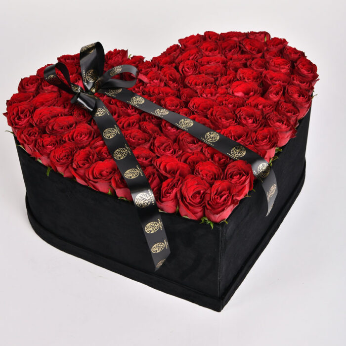 101 Ruža u kutiji u obliku srca - Dostava cveća - Cvećara Provansa Dekor