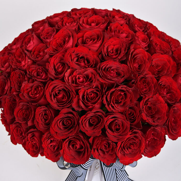 101 crvena ruža u korpi - provansa dekor - dostava cveća Beograd