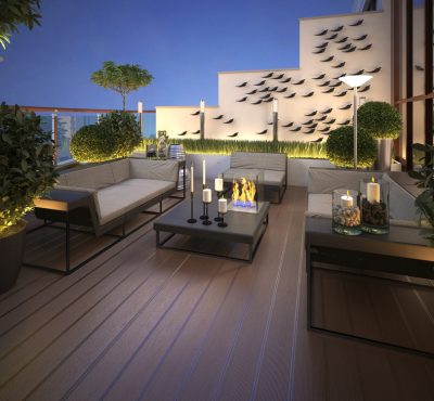 Roof,-,Terrace,In,A,Modern,Style.,3d,Render